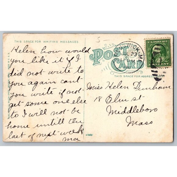 Postcard  Posted 1911 Maine   Depot Brunswick Maine #789 - Picture 2 of 2